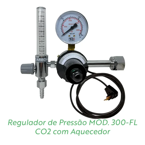 Regulador de Pressão MOD. 300-FL CO2 com Aquecedor